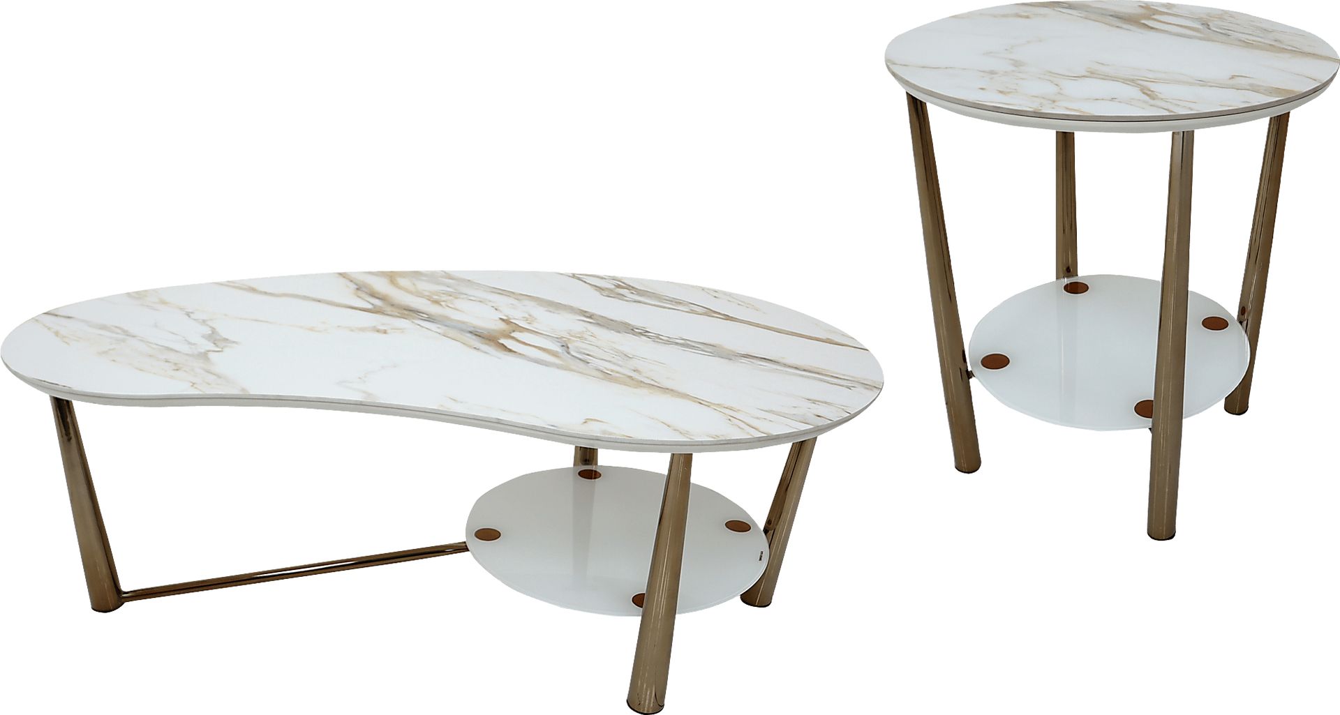 Renata Champagne 2 Pc Table Set - Image 1