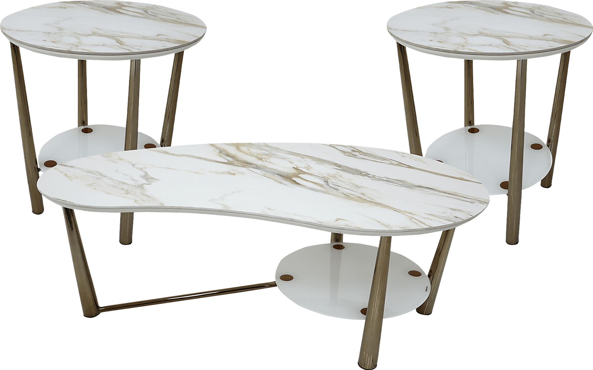 Renata Champagne 3 Pc Table Set