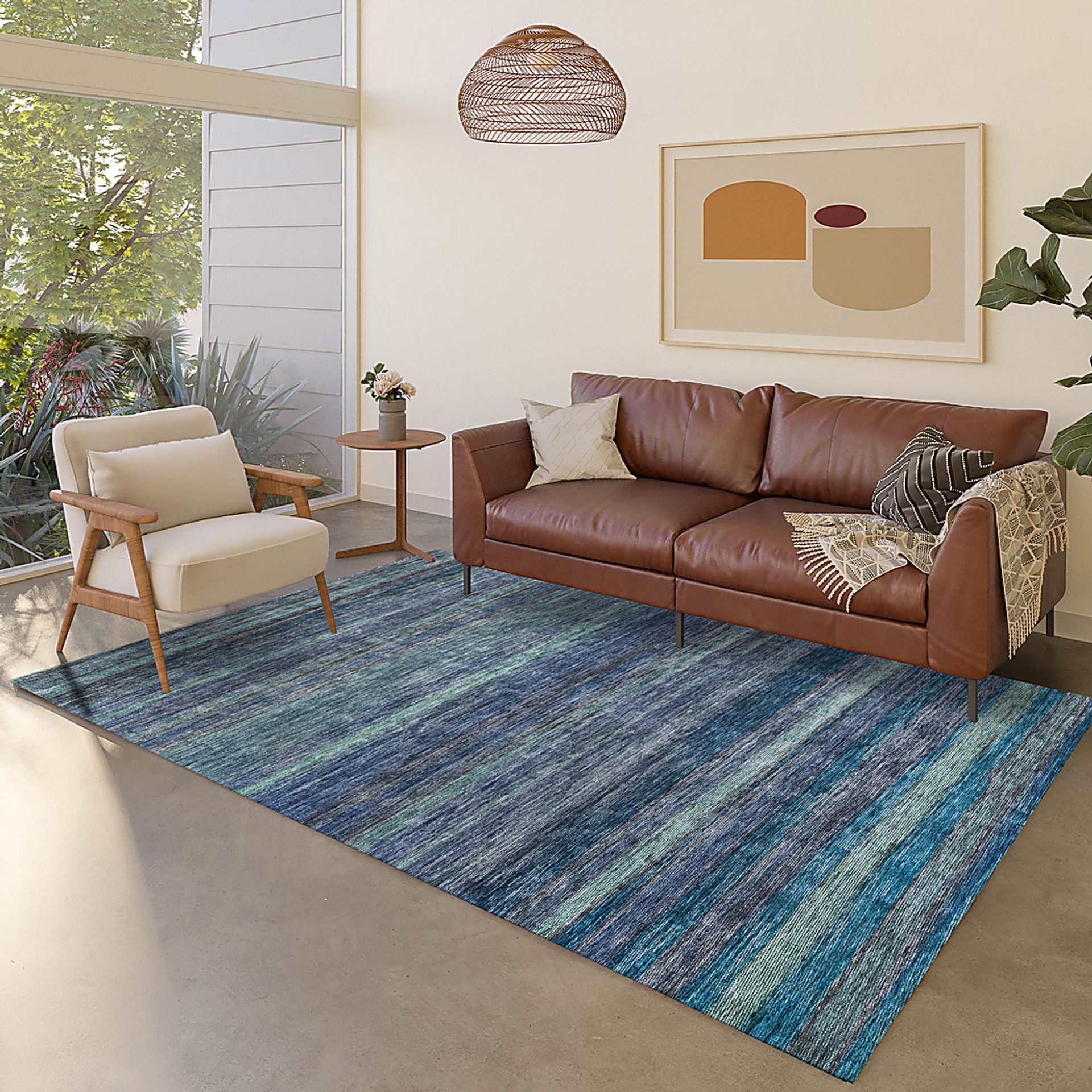 Renera Blue 8' x 10' Machine Washable Rug - Image 2