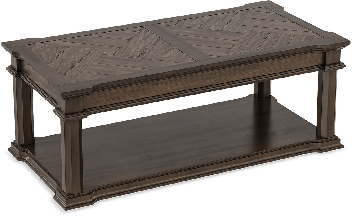 Renfield Brown,Walnut Dark Wood Cocktail Table | Rooms to Go