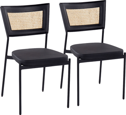 Renneau Black Side Chair, Set of 2