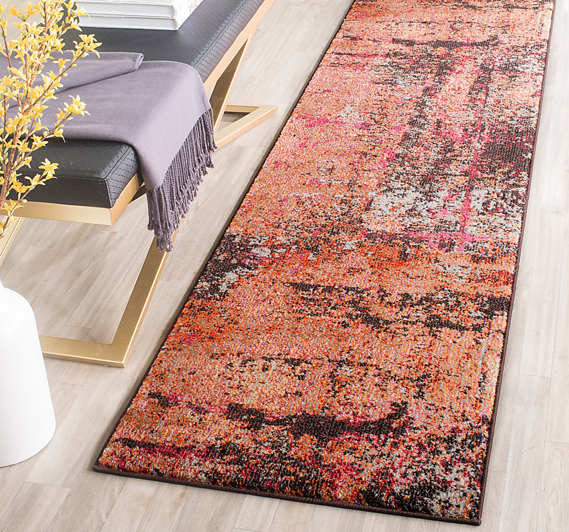 Renner Mill Orange 2'2 x 10' Runner Rug - Image 2