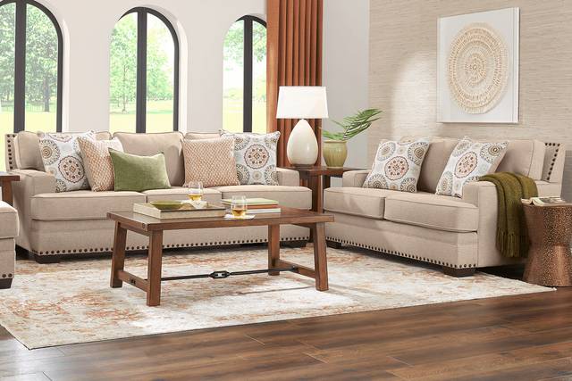 Reno Hills Beige Woven 5 Pc Living Room - Thumbnail - Image 1