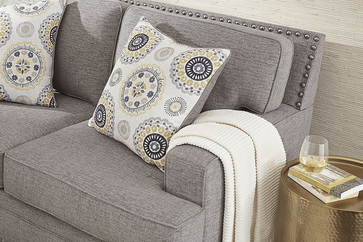 Reno Hills 7 Pc Gray Polyester Fabric Living Room Set With Sleeper ...