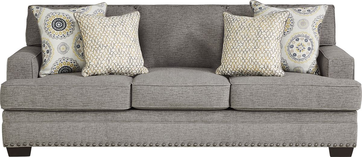 Reno Hills 7 Pc Gray Polyester Fabric Living Room Set With Loveseat ...