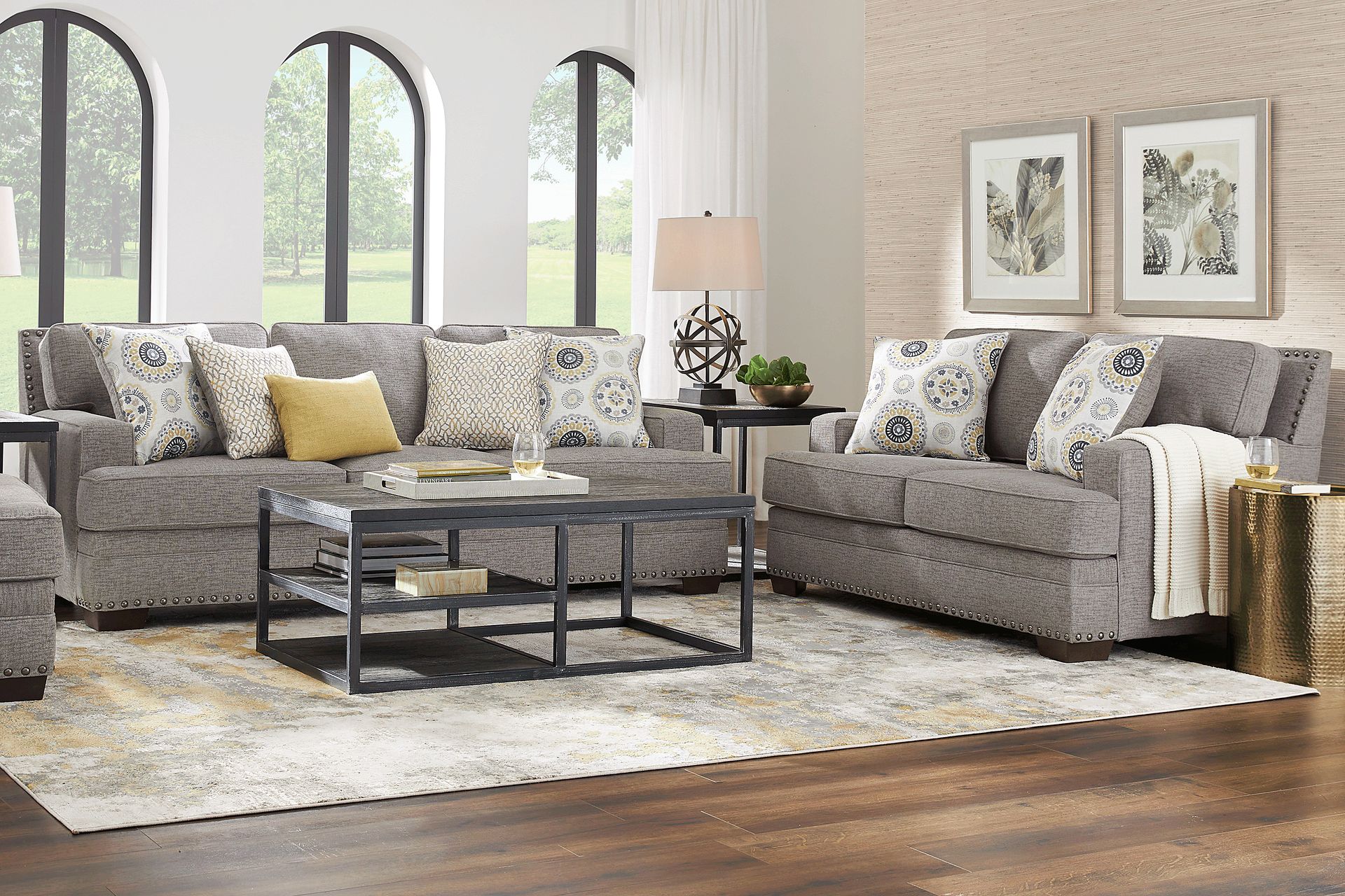 Reno Hills Gray Woven 7 Pc Living Room - Image 1