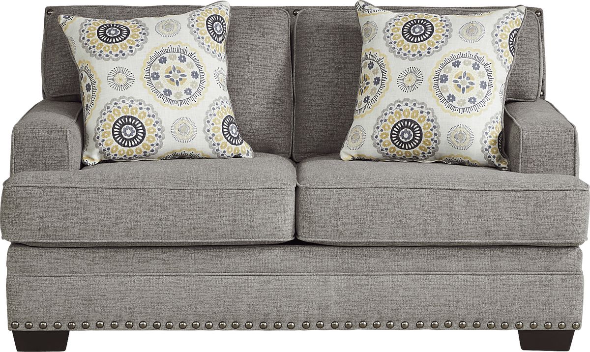 Reno Hills 7 Pc Gray Polyester Fabric Living Room Set With Sleeper ...