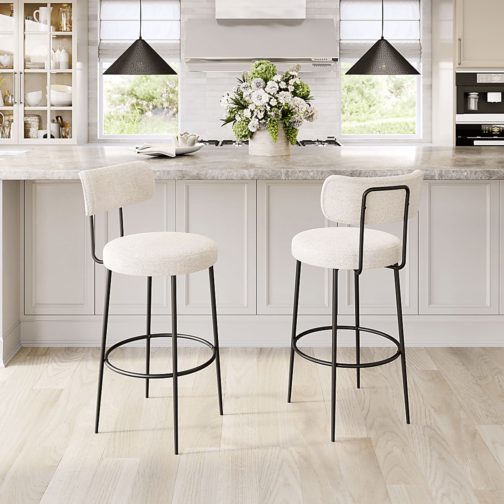 Rentz White Barstool, Set of 2 - Image 2