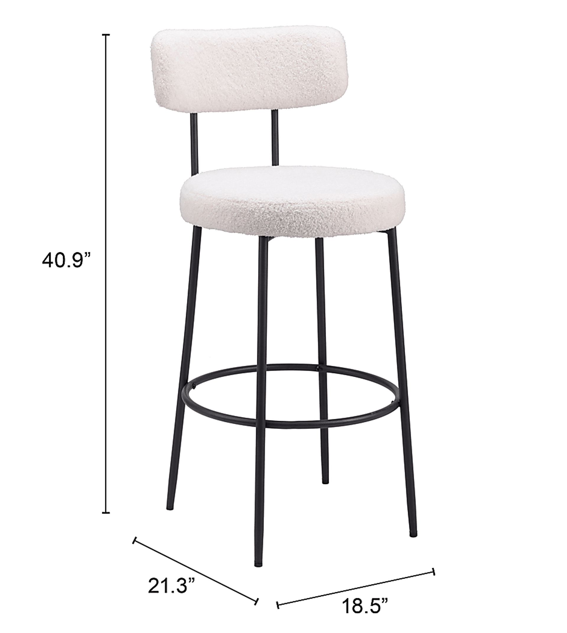 Rentz White Barstool, Set of 2 - Image 10