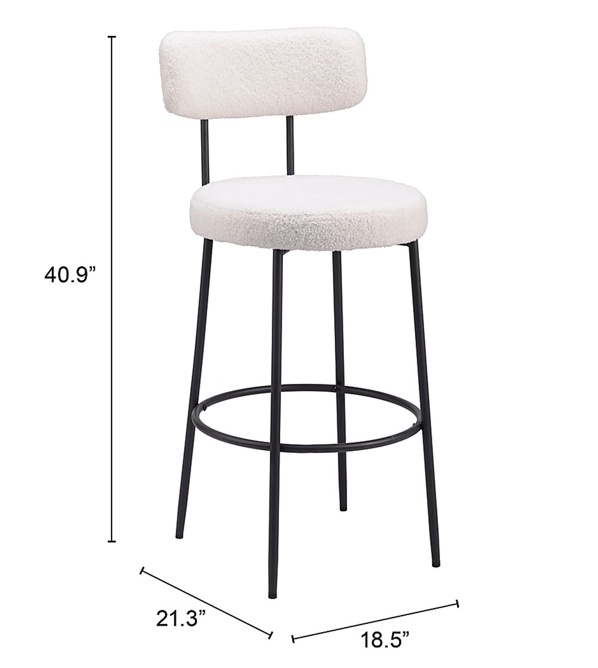 Rentz Black Black,Colors White Barstool, Set Of 2 | Rooms to Go