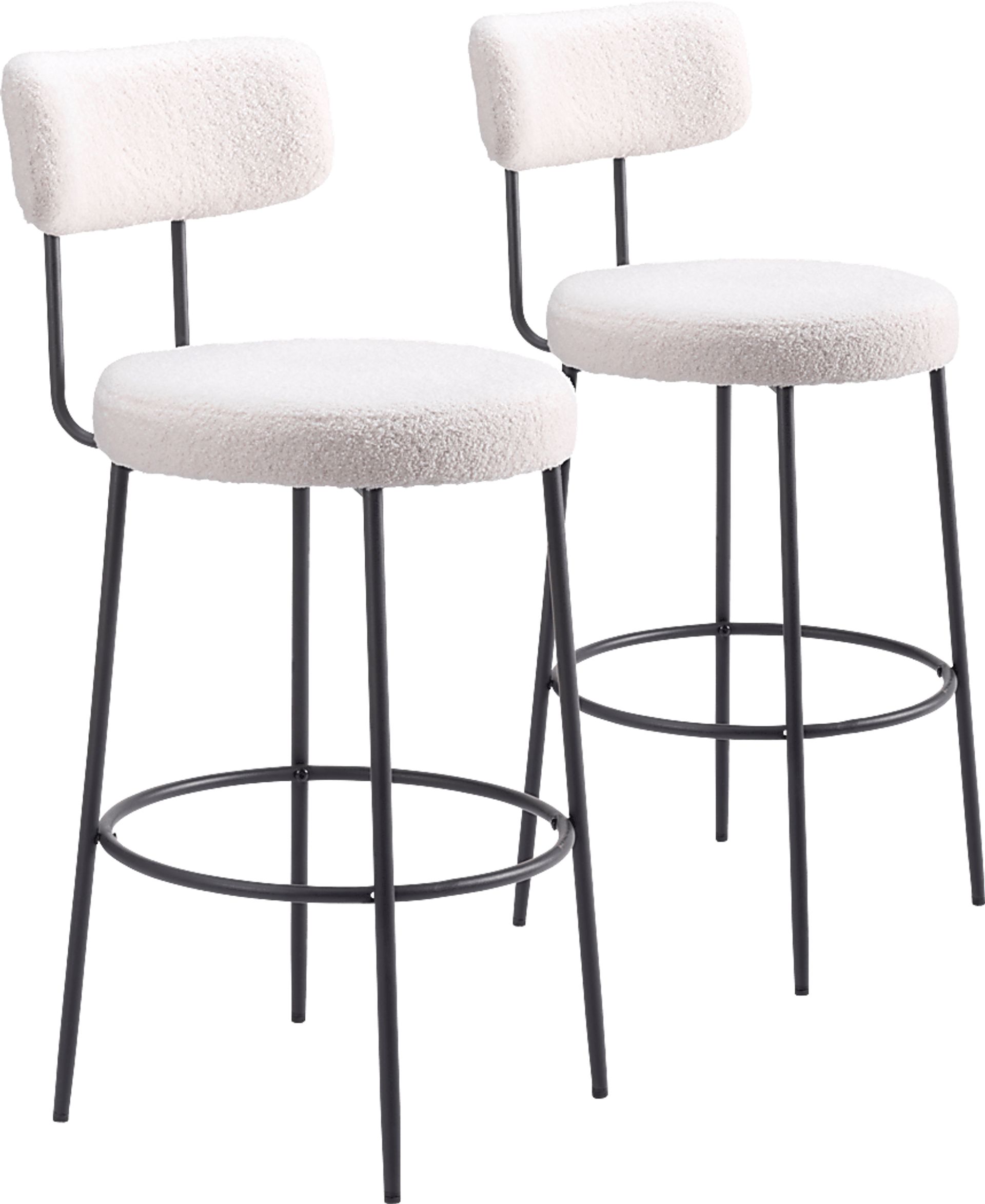 Rentz White Barstool, Set of 2 - Image 1