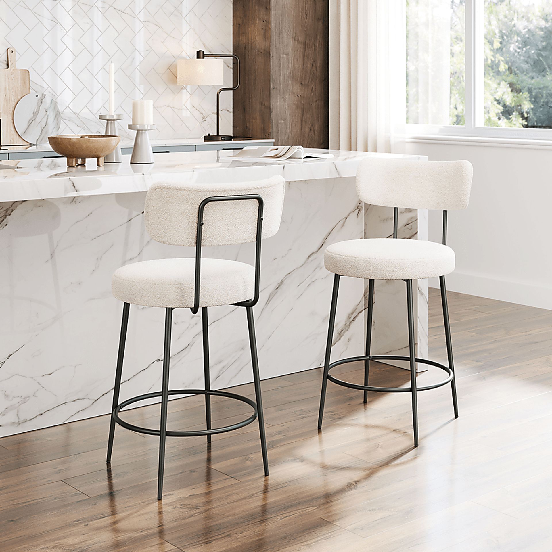 Rentz White Counter Height Stool, Set of 2 - Image 2