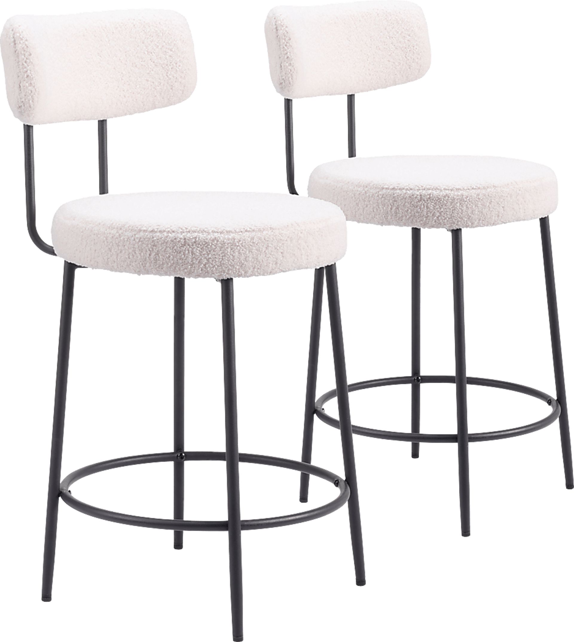 Rentz White Counter Height Stool, Set of 2 - Image 1