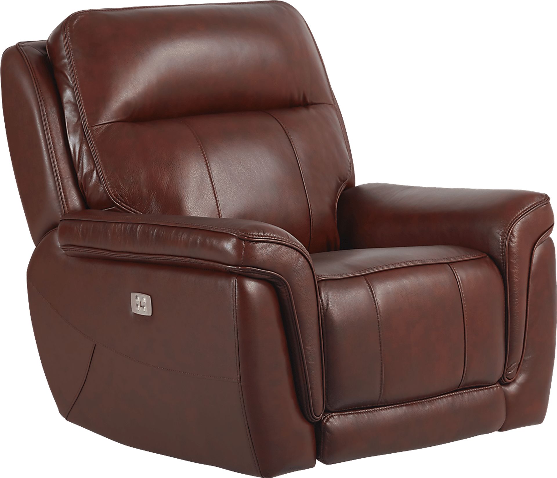 Renzo Brown Leather Dual Power Rocker Recliner - Image 1