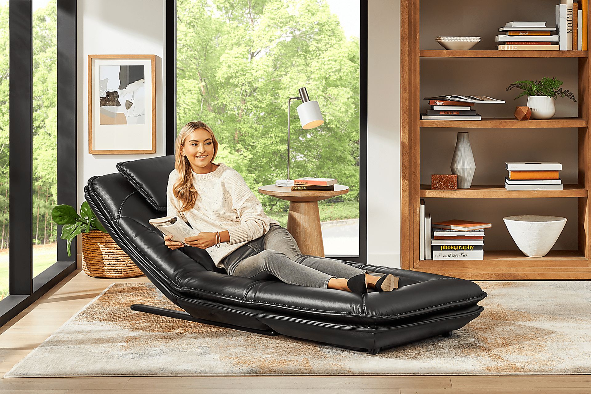 Repose Black Power Reclining Chaise - Image 7