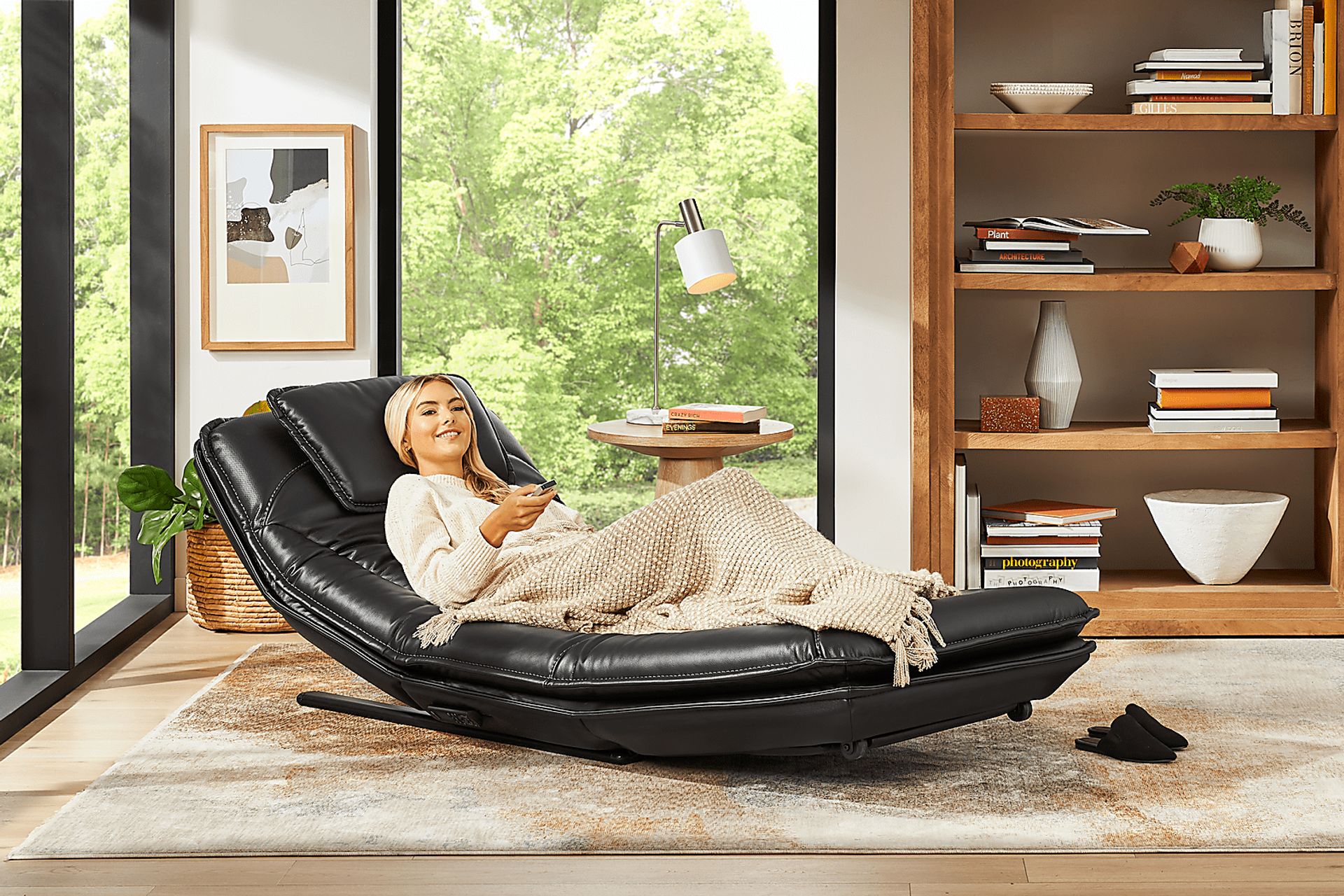 Repose Black Power Reclining Chaise - Image 8