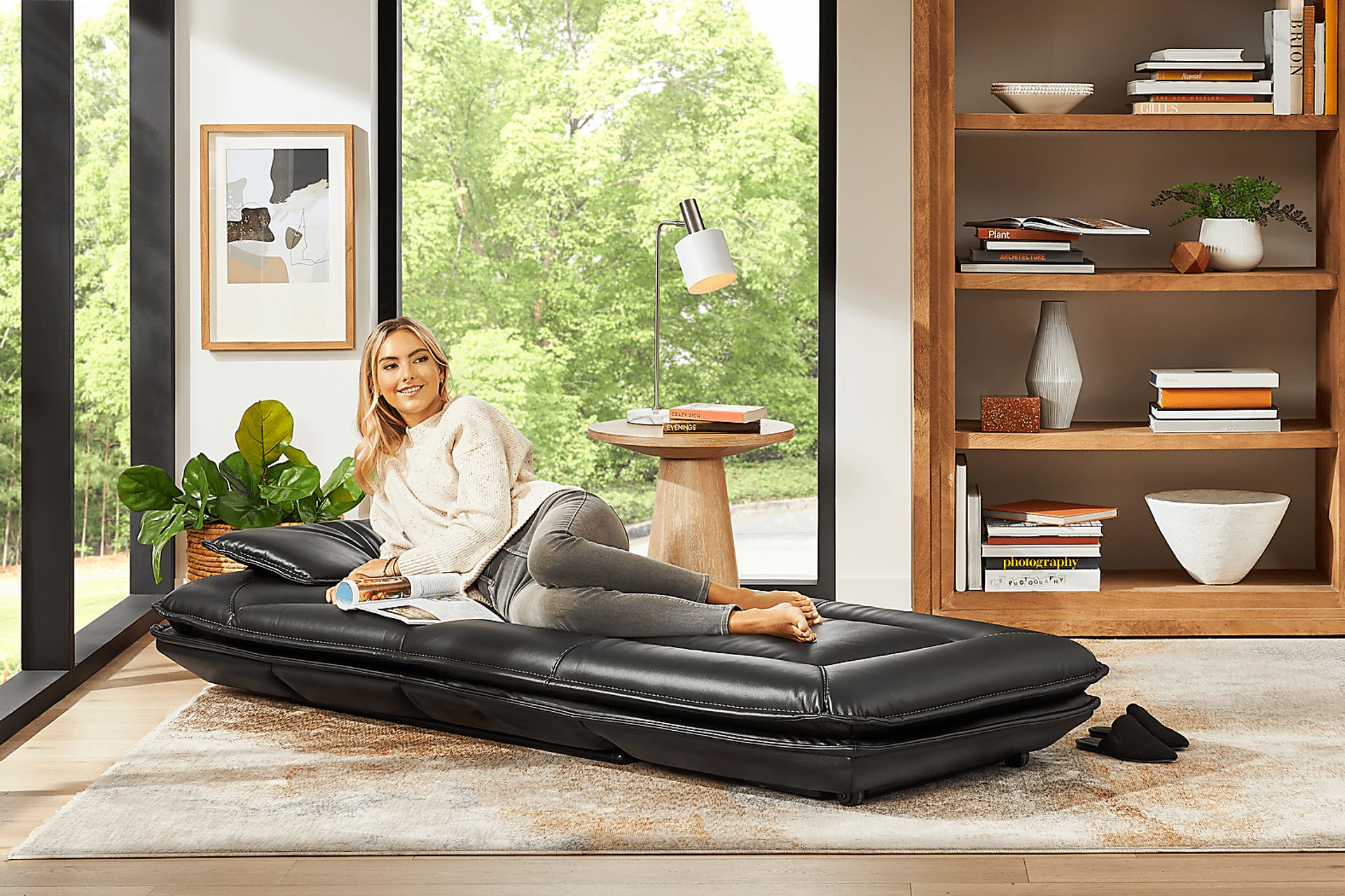 Repose Black Power Reclining Chaise - Image 9