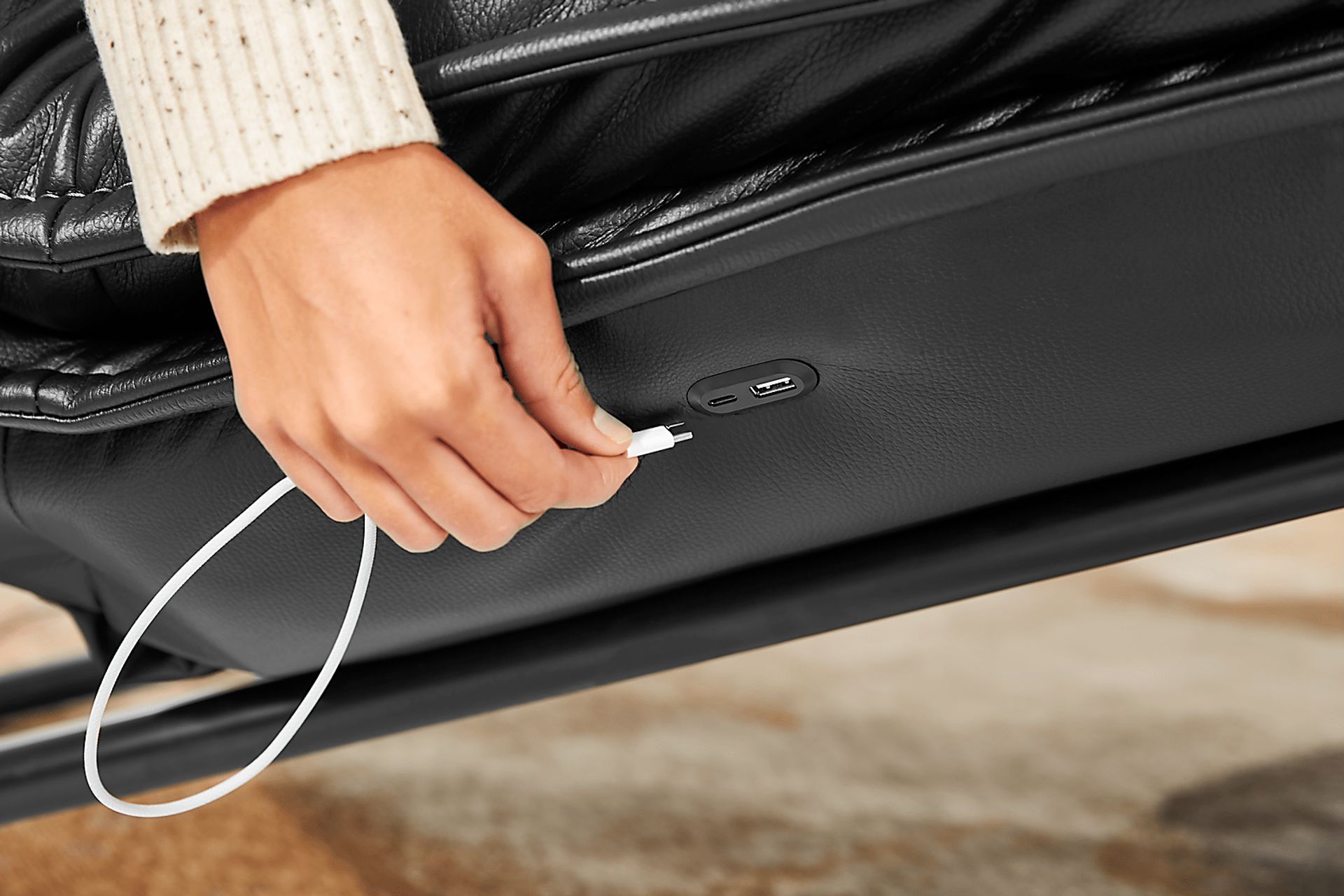 Repose Black Power Reclining Chaise - Image 12