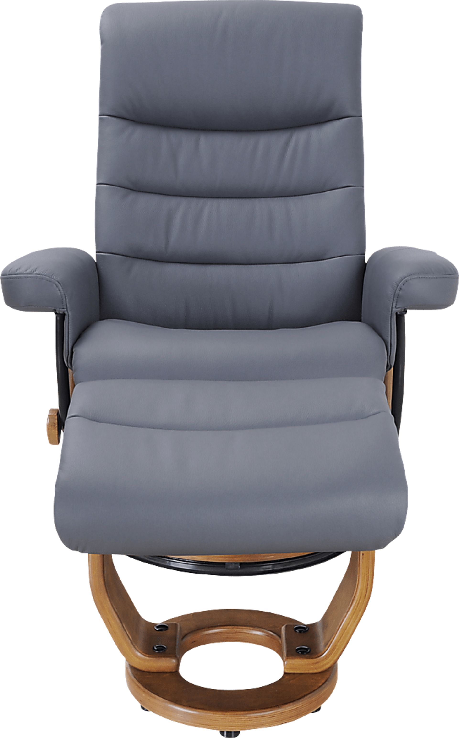 Resco Blue Recliner & Ottoman - Image 2