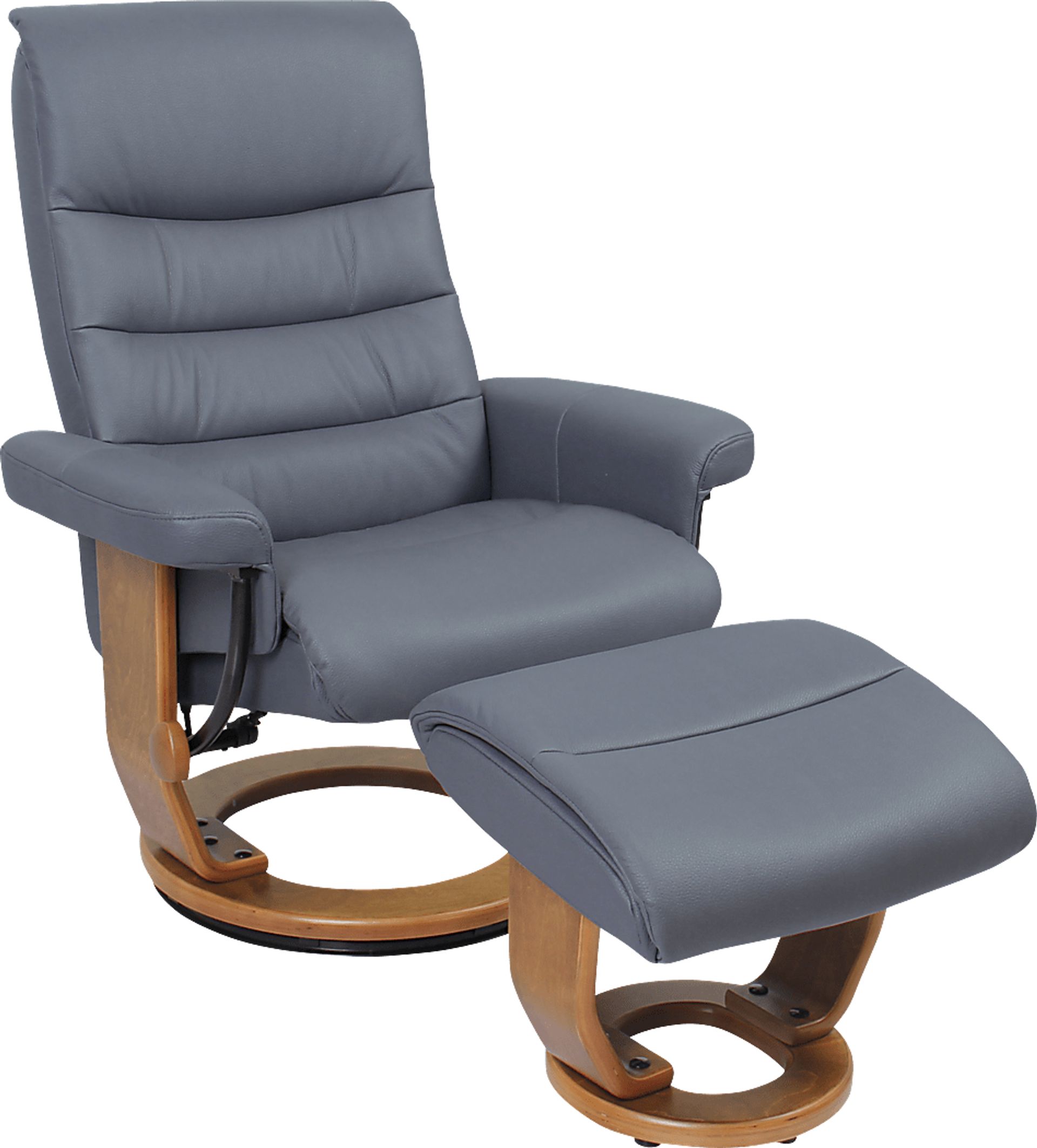 Resco Blue Recliner & Ottoman - Image 1