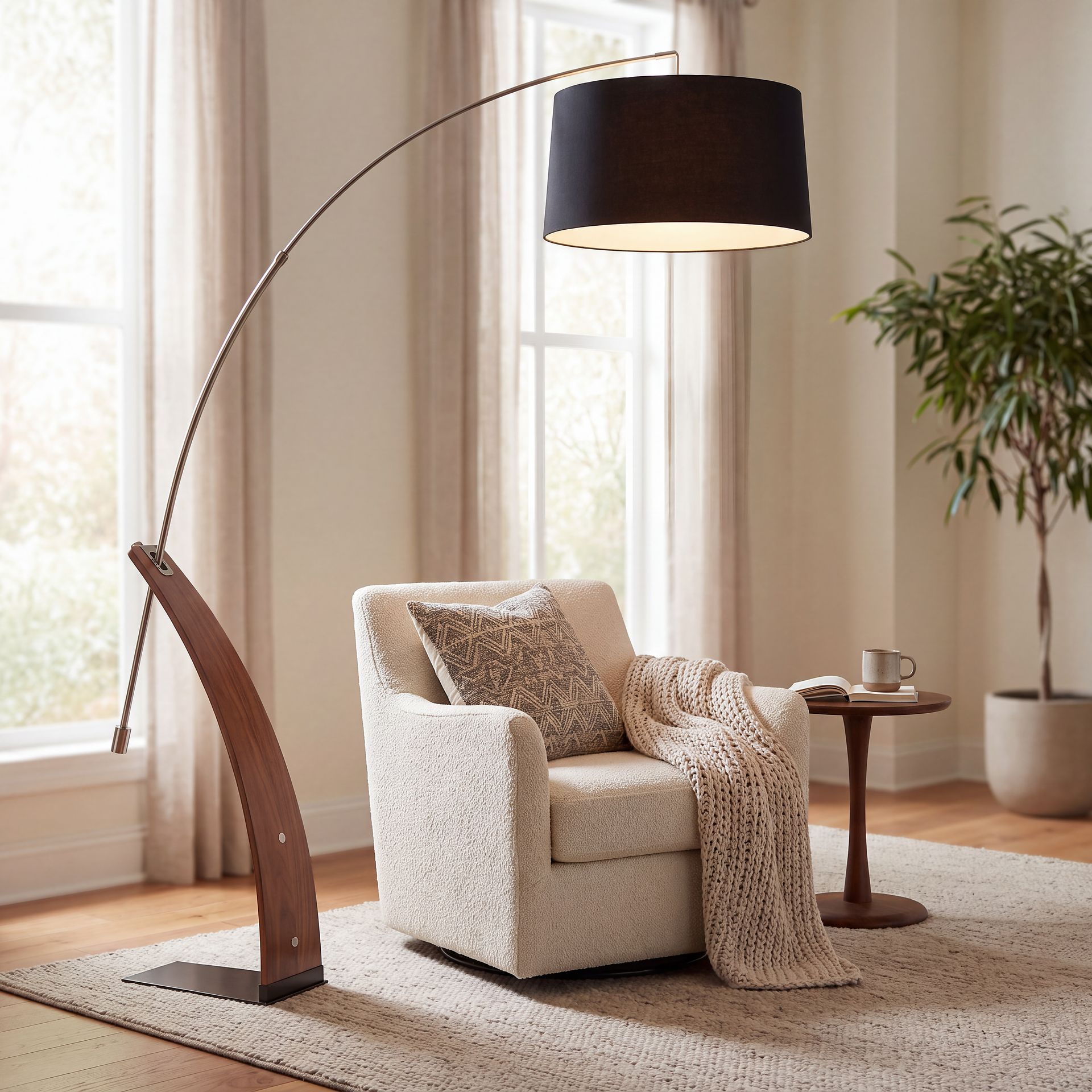 Restgate Walnut Floor Lamp - Image 14