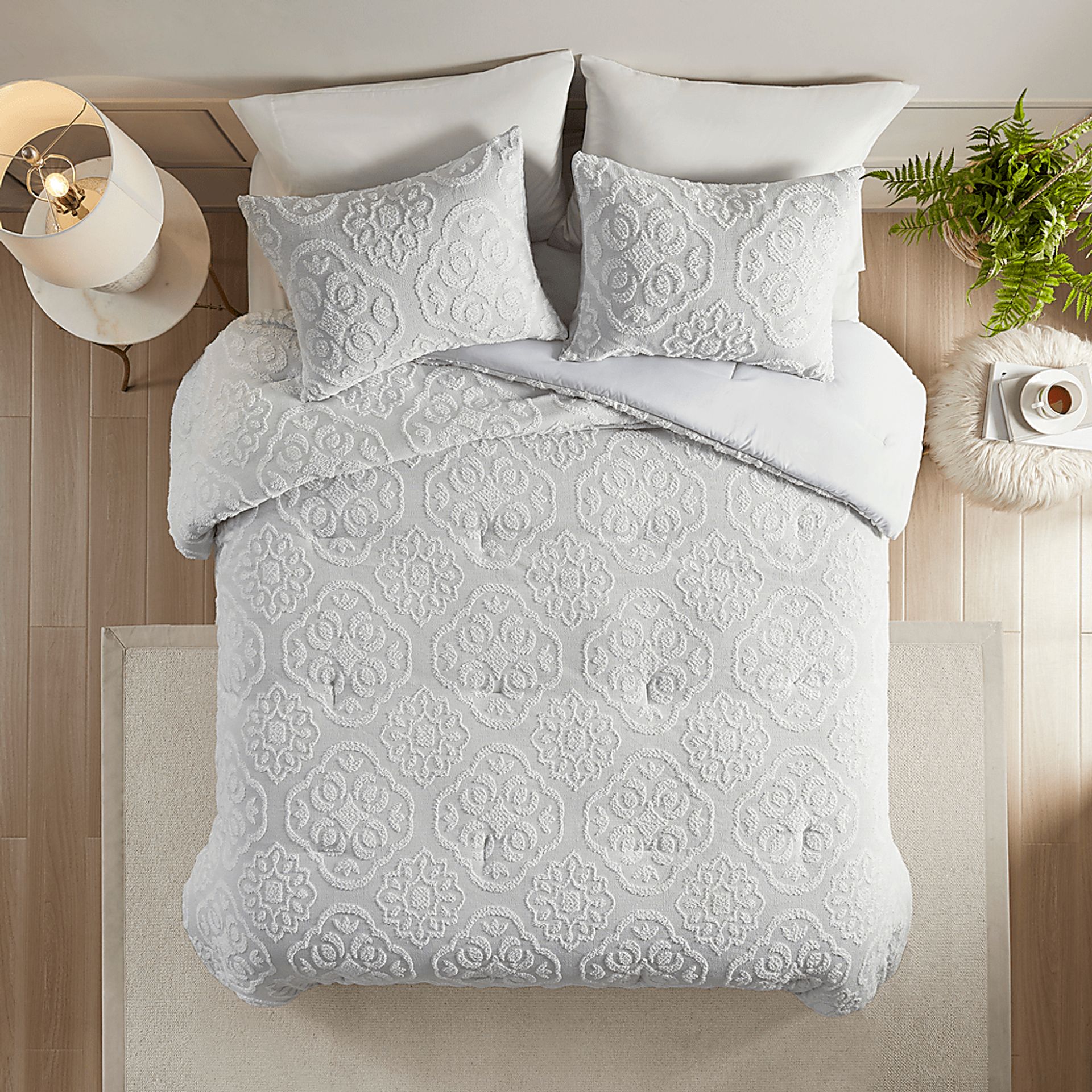 Retama Gray 3 Pc Full/Queen Comforter Set - Image 3