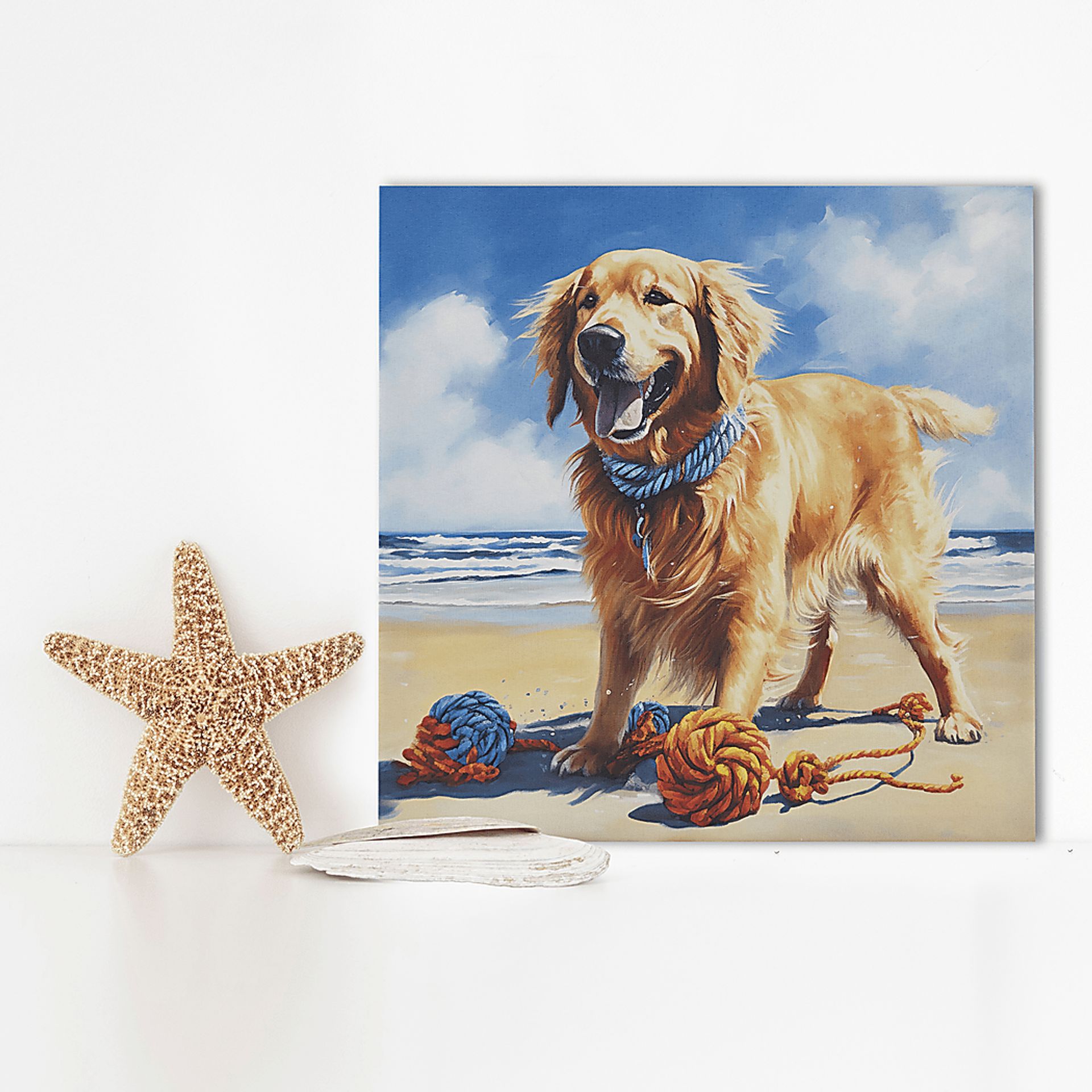 Retriever Playing Blue Wall Decor - Image 2