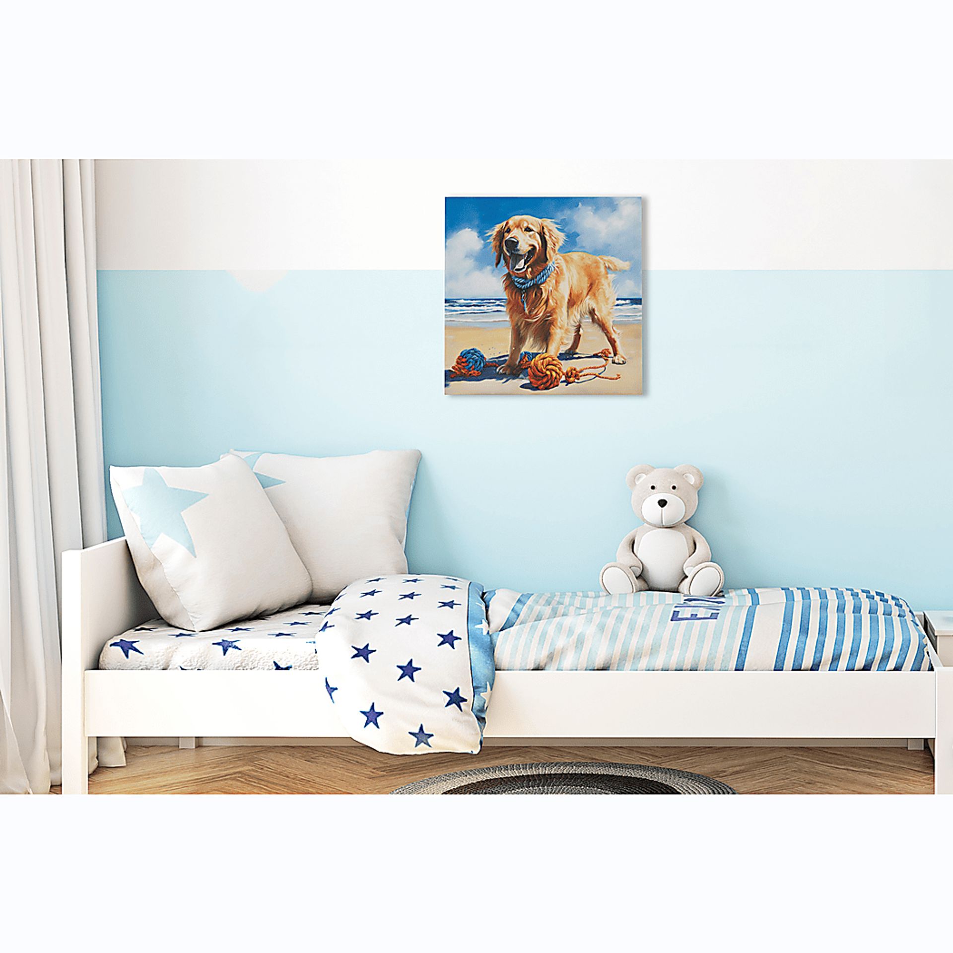 Retriever Playing Blue Wall Decor - Image 3