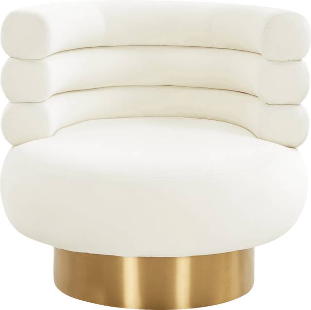 Retro Nest Beige Swivel Chair - Thumbnail - Image 2