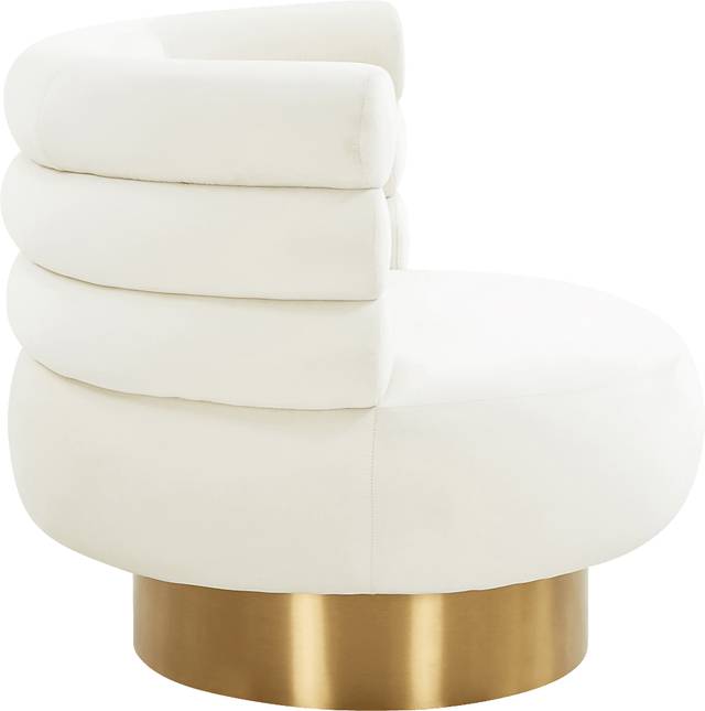 Retro Nest Beige Swivel Chair - Thumbnail - Image 3