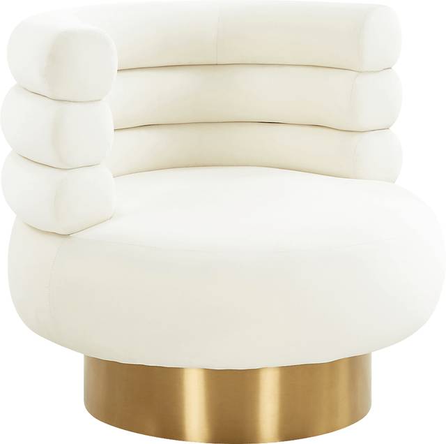 Retro Nest Beige Swivel Chair - Thumbnail - Image 1