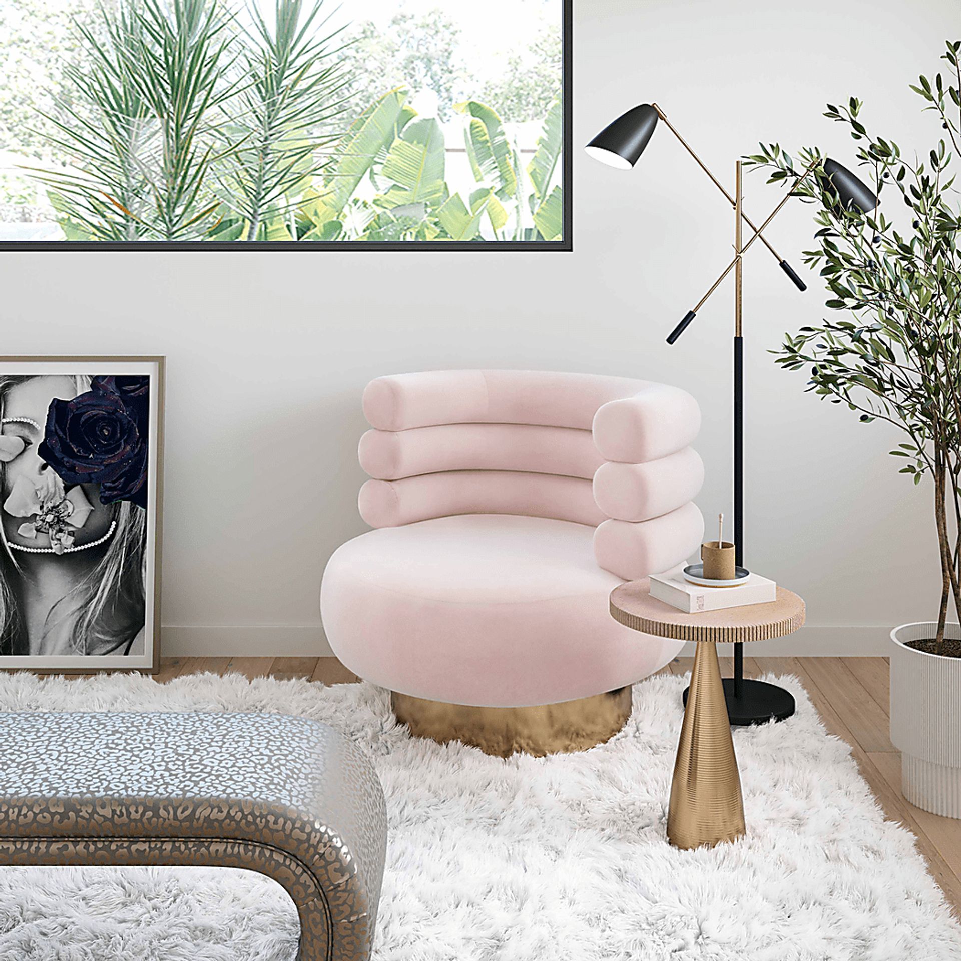 Kids Retro Nest Blush Swivel Chair - Image 6