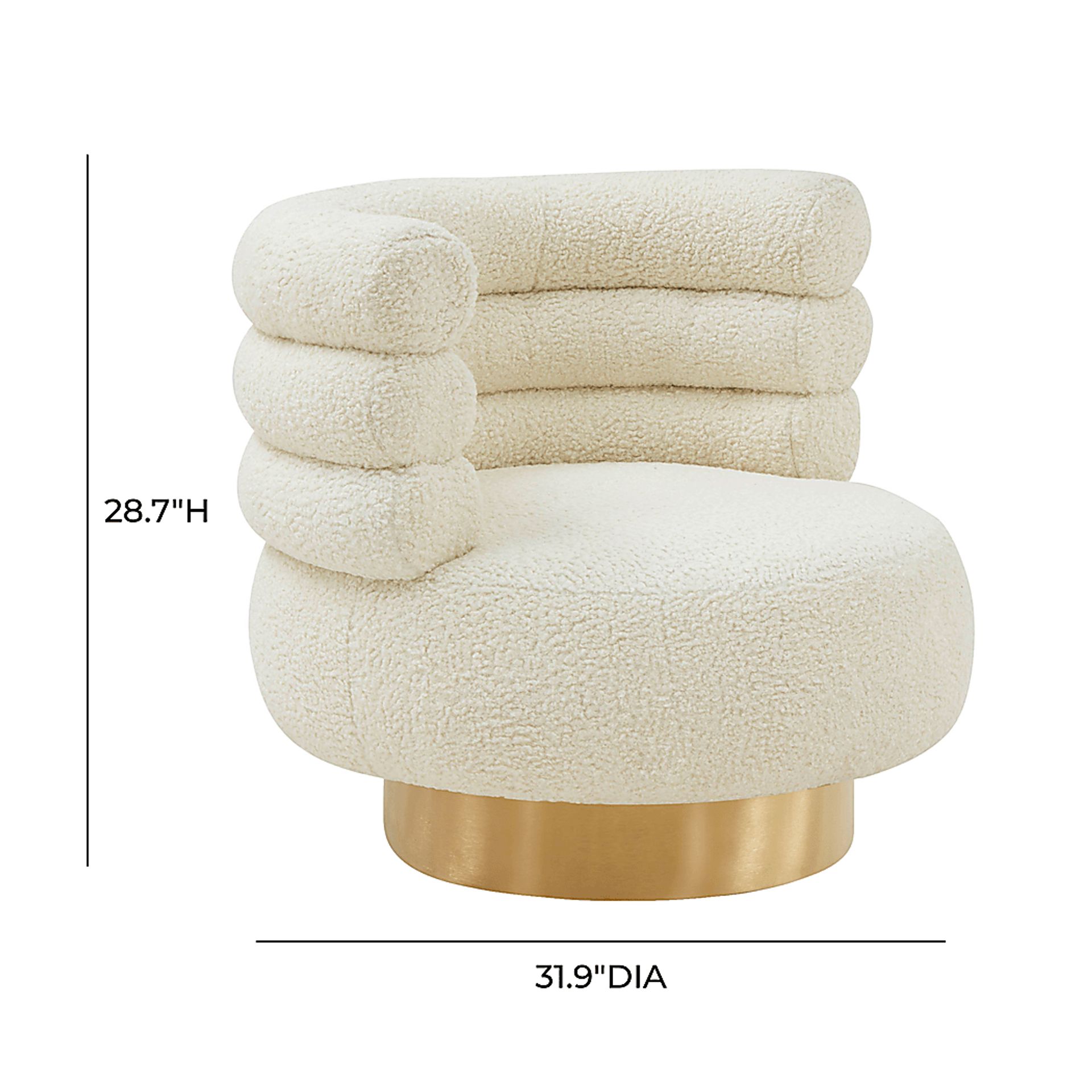 Retro Nest Cream Swivel Chair - Image 7
