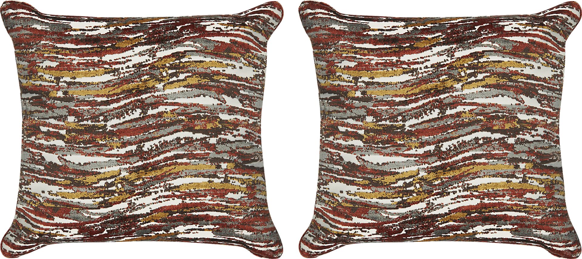 Retro Wave Caramel Pillow, Set of Two - Image 1