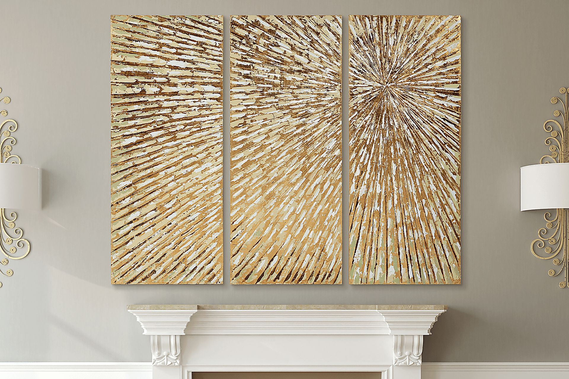 Revealing Light Gold Artwork, Set of 3 - Image 5