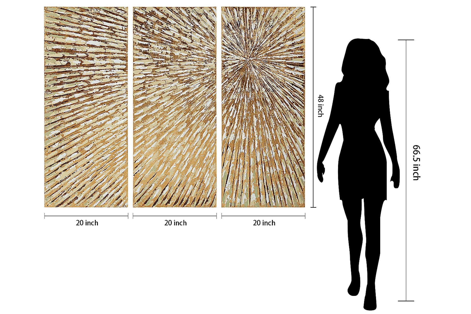 Revealing Light Gold Artwork, Set of 3 - Image 6
