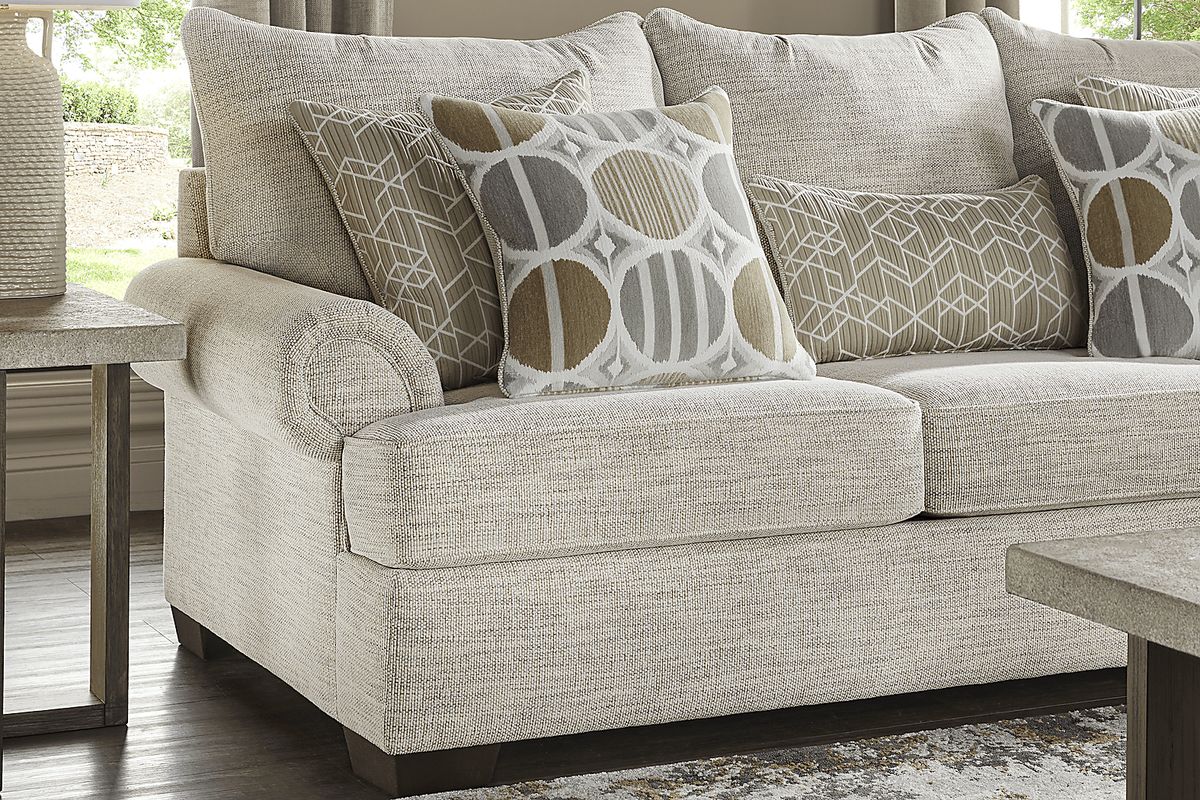 Reyna Point Ivory Beige Woven Sleeper Sofa Rooms to Go
