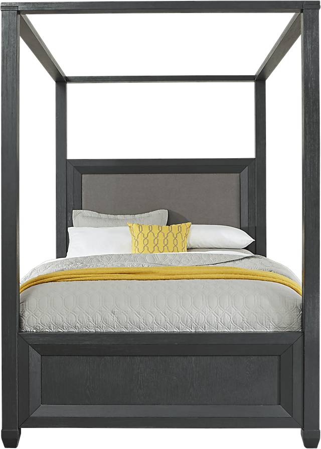 Reynoldstown Charcoal 4 Pc Queen Canopy Bed - Thumbnail - Image 1