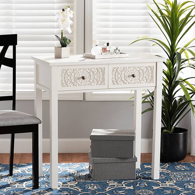 Rhodesa White Sofa Table - Thumbnail - Image 2
