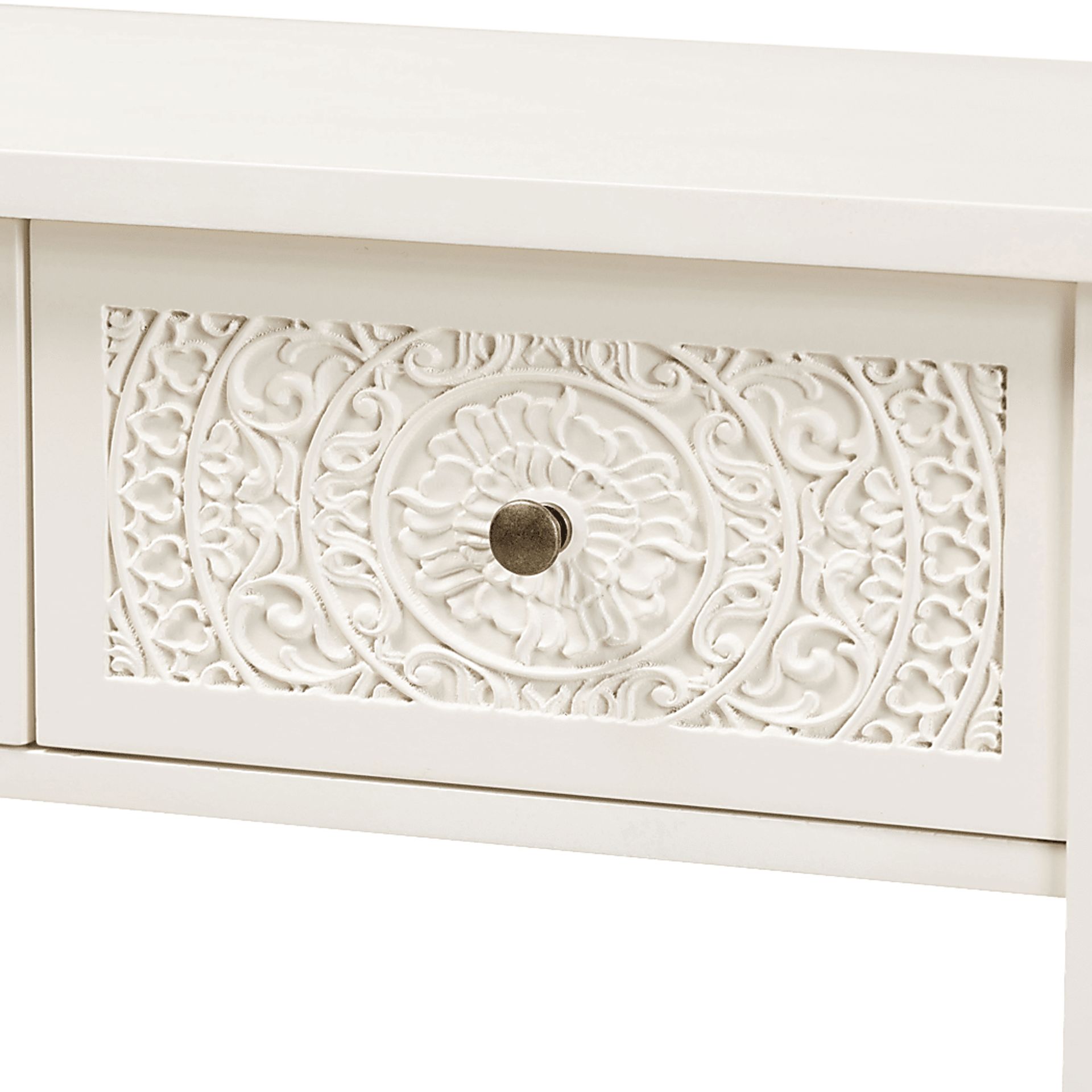 Rhodesa White Sofa Table - Image 6