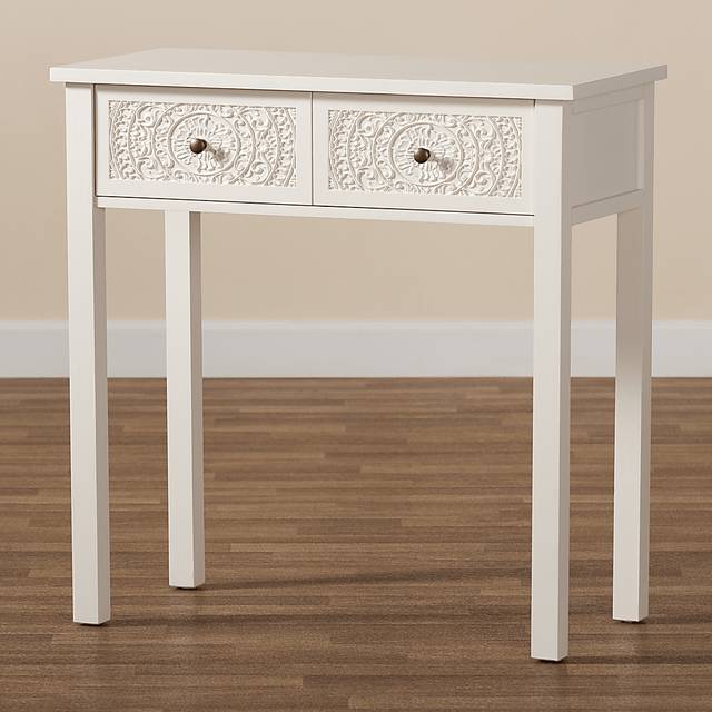 Rhodesa White Sofa Table - Thumbnail - Image 9