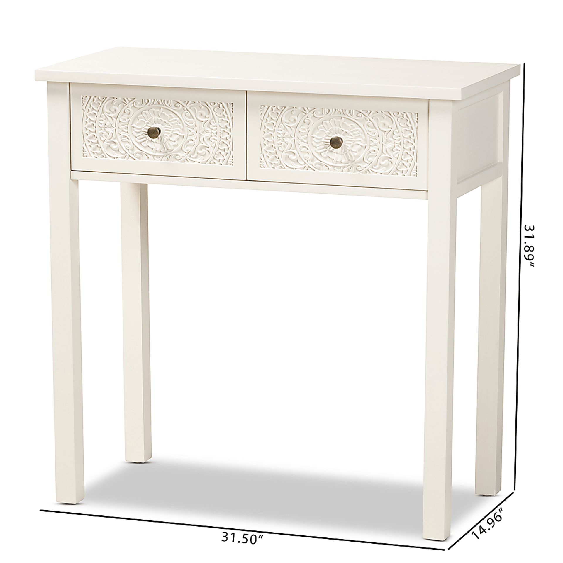Rhodesa White Sofa Table - Image 10