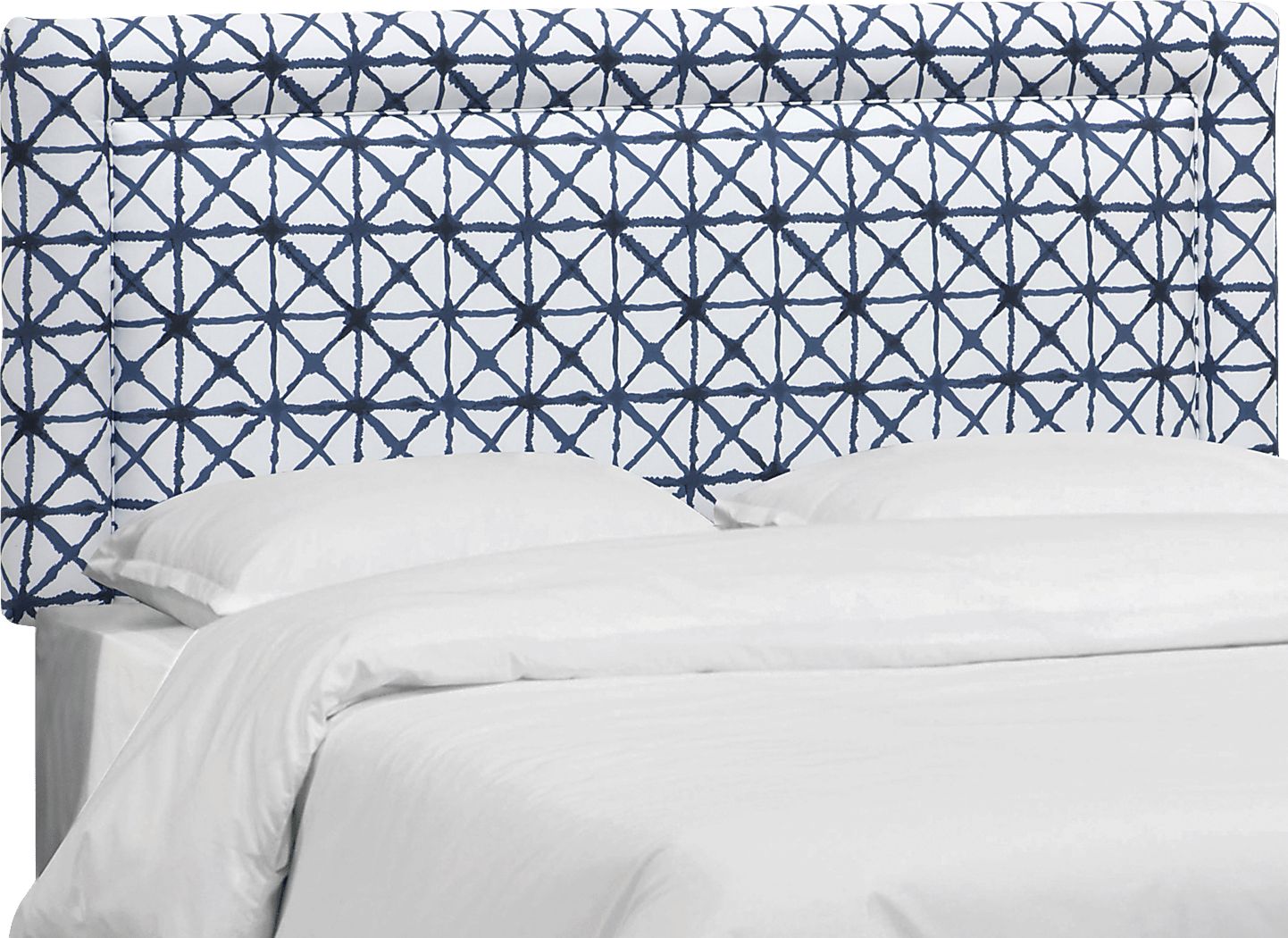 Rhombusland Blue Queen Upholstered Headboard
