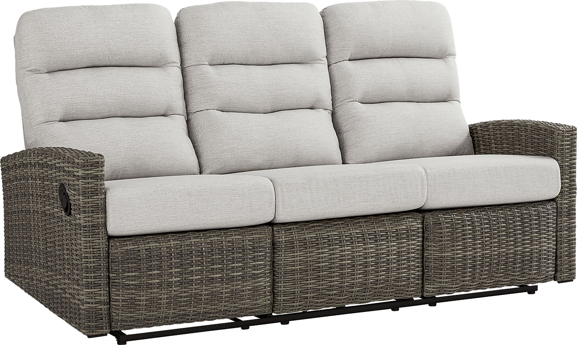 Ria Driftwood 3 Pc Outdoor Seating Set with Gray Cushions - Image 5