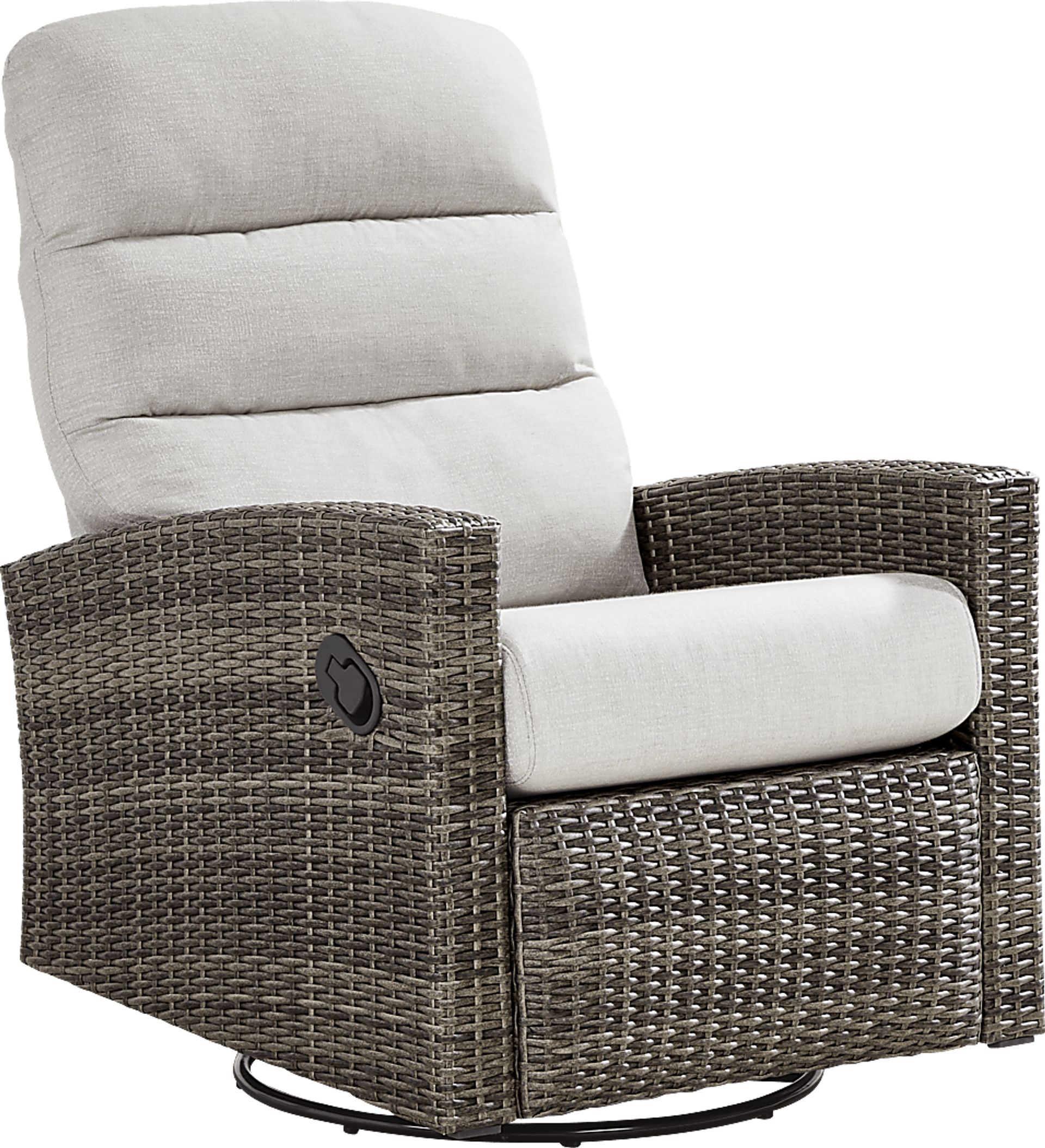 Ria Driftwood Outdoor Glider Recliner with Gray Cushions - Image 4
