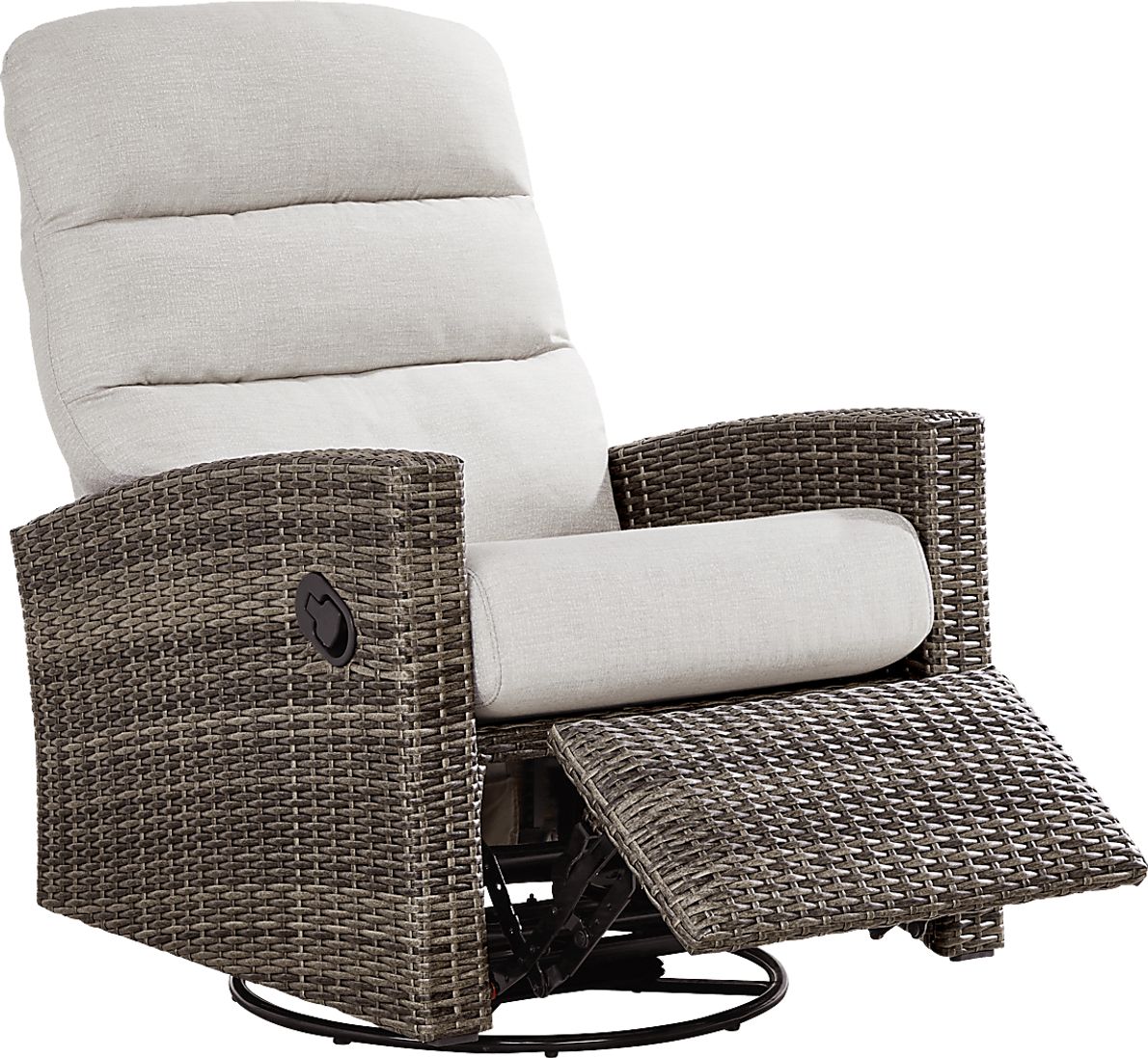 Ria Driftwood Light Wood Gray Wicker Outdoor Gliding,Reclining Chair