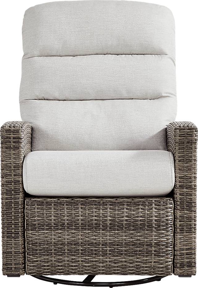 Ria Driftwood Outdoor Glider Recliner with Gray Cushions - Thumbnail - Image 2