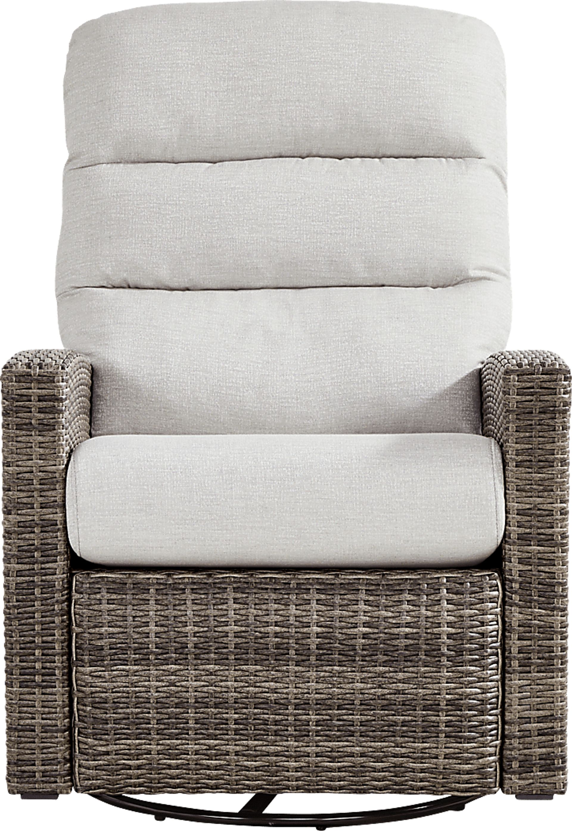 Ria Driftwood Outdoor Glider Recliner with Gray Cushions - Image 2