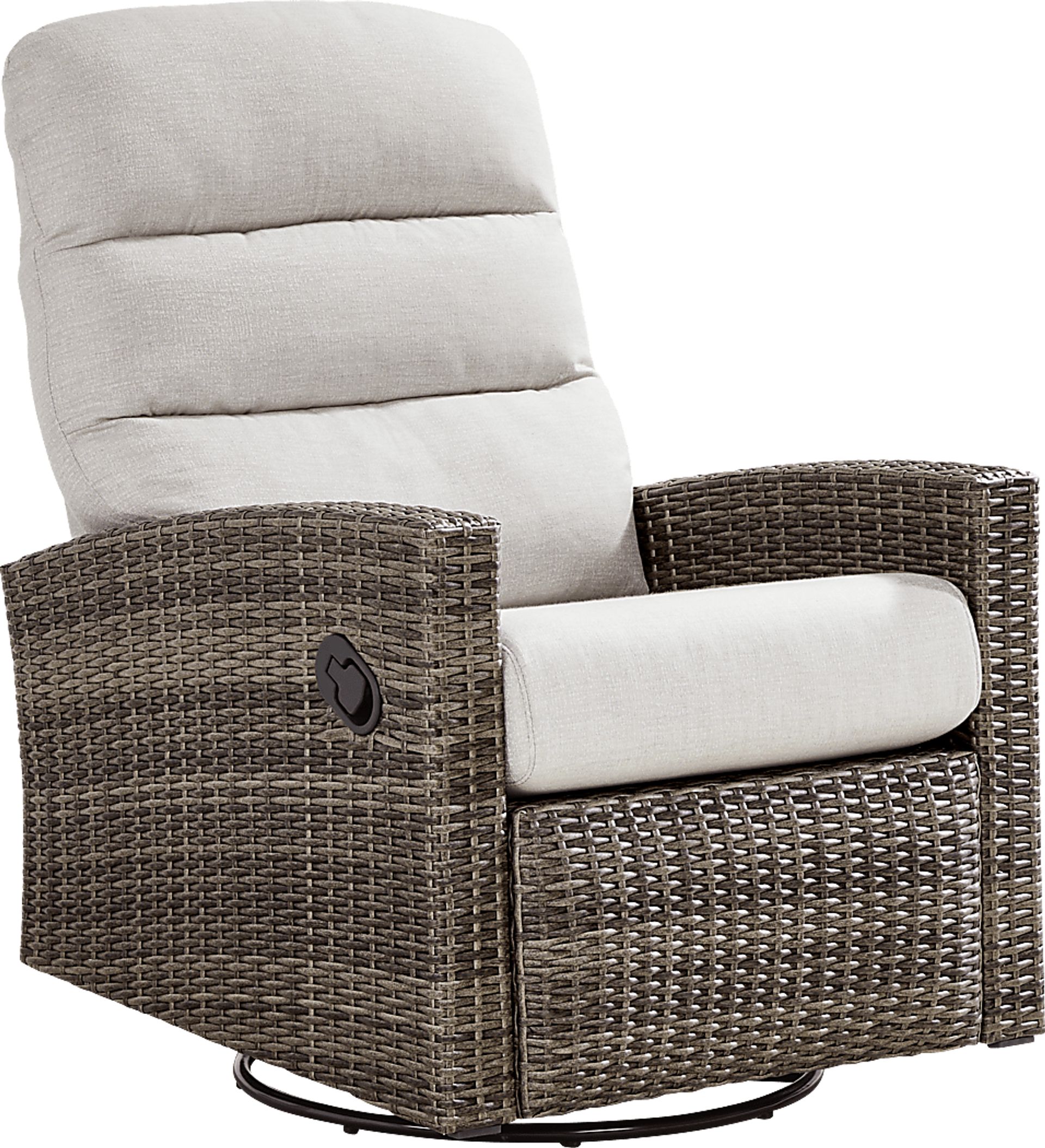 Ria Driftwood Outdoor Glider Recliner with Gray Cushions - Image 3