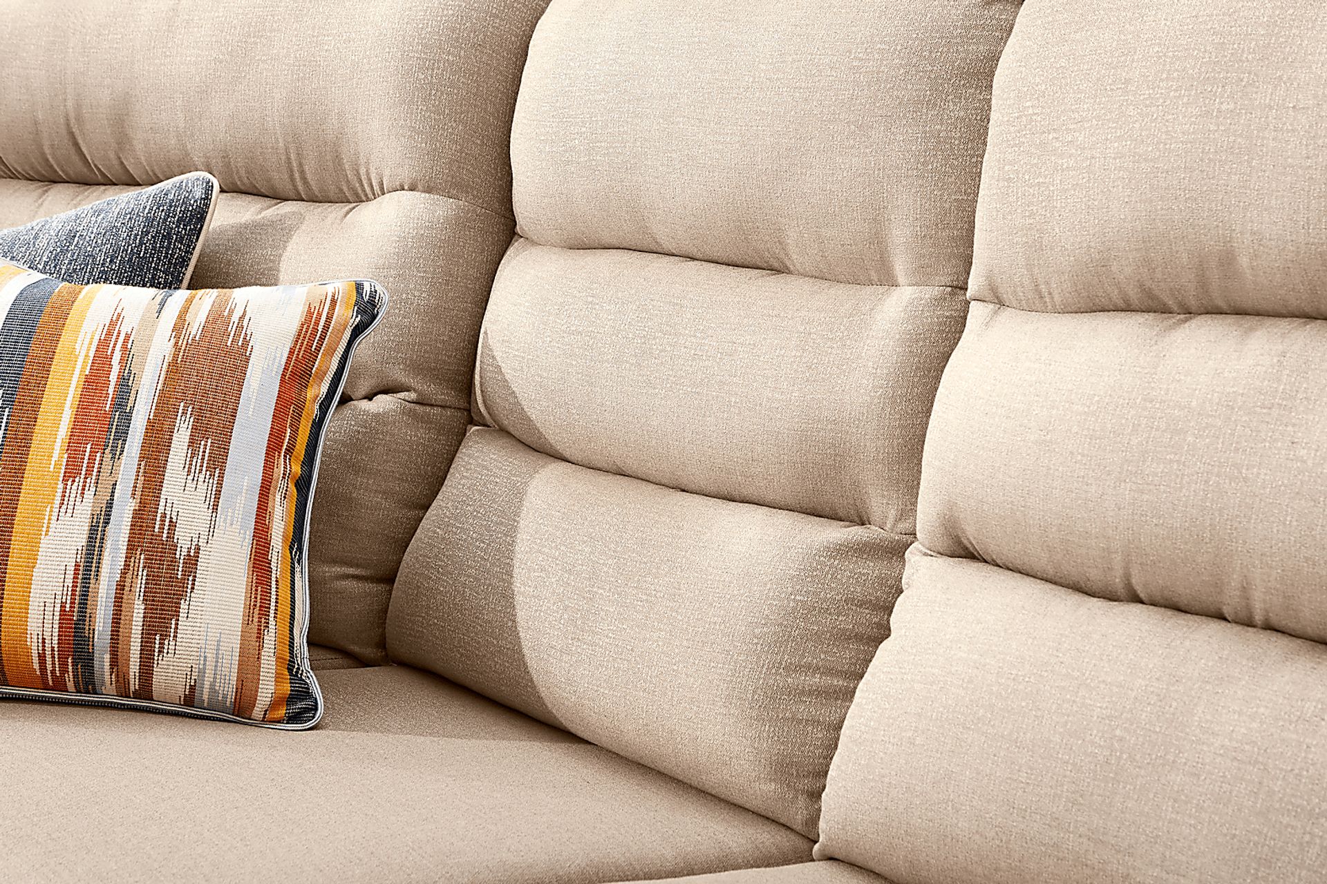 Ria Espresso 3 Pc Outdoor Reclining Sectional with Beige Cushions - Image 4